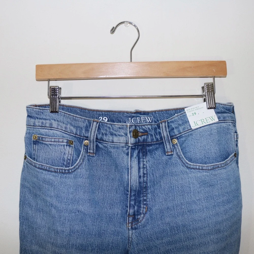 J.Crew Mid-Rise '90s Classic Straight-Fit Jeans in Pheasant Wash - Picture 5 of 12